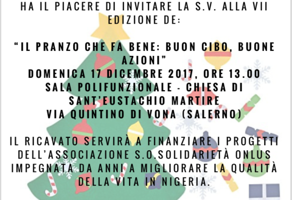 Il Pranzo che fa bene: buon cibo e buone azioni